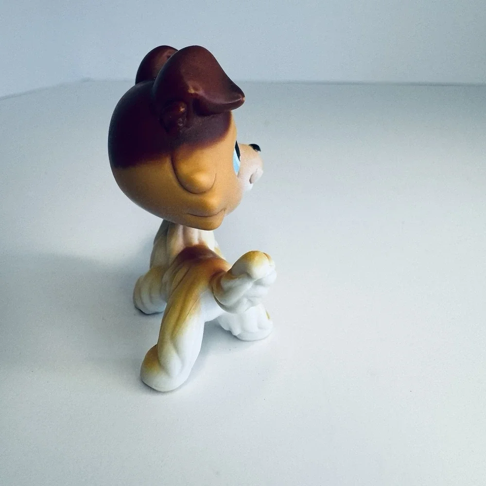 Littlest Pet Shop LPS #58 Collie Sage Brown Paw-Up Portable Pets Pink Carrier